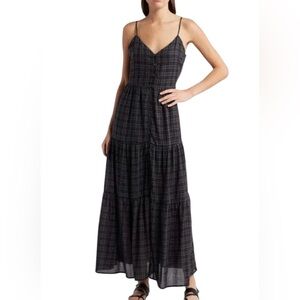 Treasure & Bond Front Button Tiered Maxi Dress